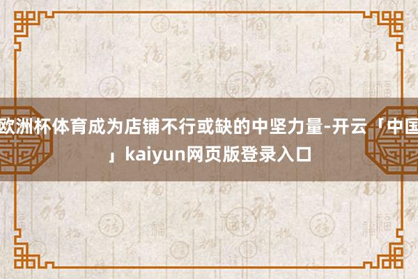 欧洲杯体育成为店铺不行或缺的中坚力量-开云「中国」kaiyun网页版登录入口