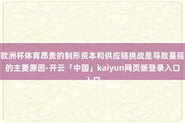 欧洲杯体育昂贵的制形资本和供应链挑战是导致蔓延的主要原因-开云「中国」kaiyun网页版登录入口