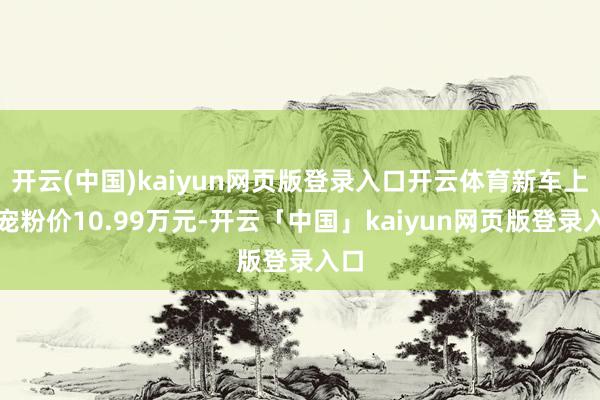 开云(中国)kaiyun网页版登录入口开云体育新车上市宠粉价10.99万元-开云「中国」kaiyun网页版登录入口