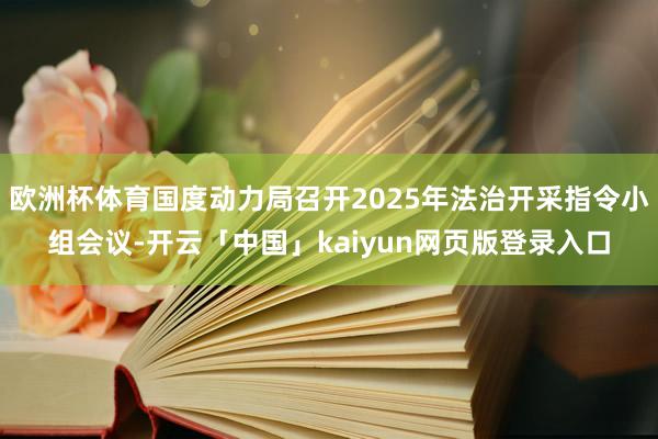 欧洲杯体育国度动力局召开2025年法治开采指令小组会议-开云「中国」kaiyun网页版登录入口