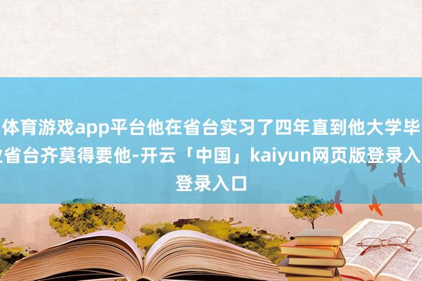 体育游戏app平台他在省台实习了四年直到他大学毕业省台齐莫得要他-开云「中国」kaiyun网页版登录入口